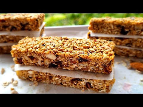 No refined sugar!! HEALTHY & VEGAN OAT BAR WITHOUT OVEN! (PERFECT for BREAKFAST)  High In Iron!!!
