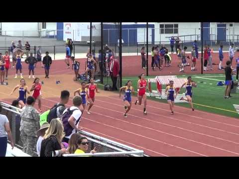 JVG 100m vs Fountain Valley 4-22-15 - Los Alamitos Girls