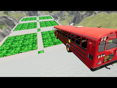 Stairs Car Jumps Down Into SLIME HOT LAVA Pools - BeamNG.Drive