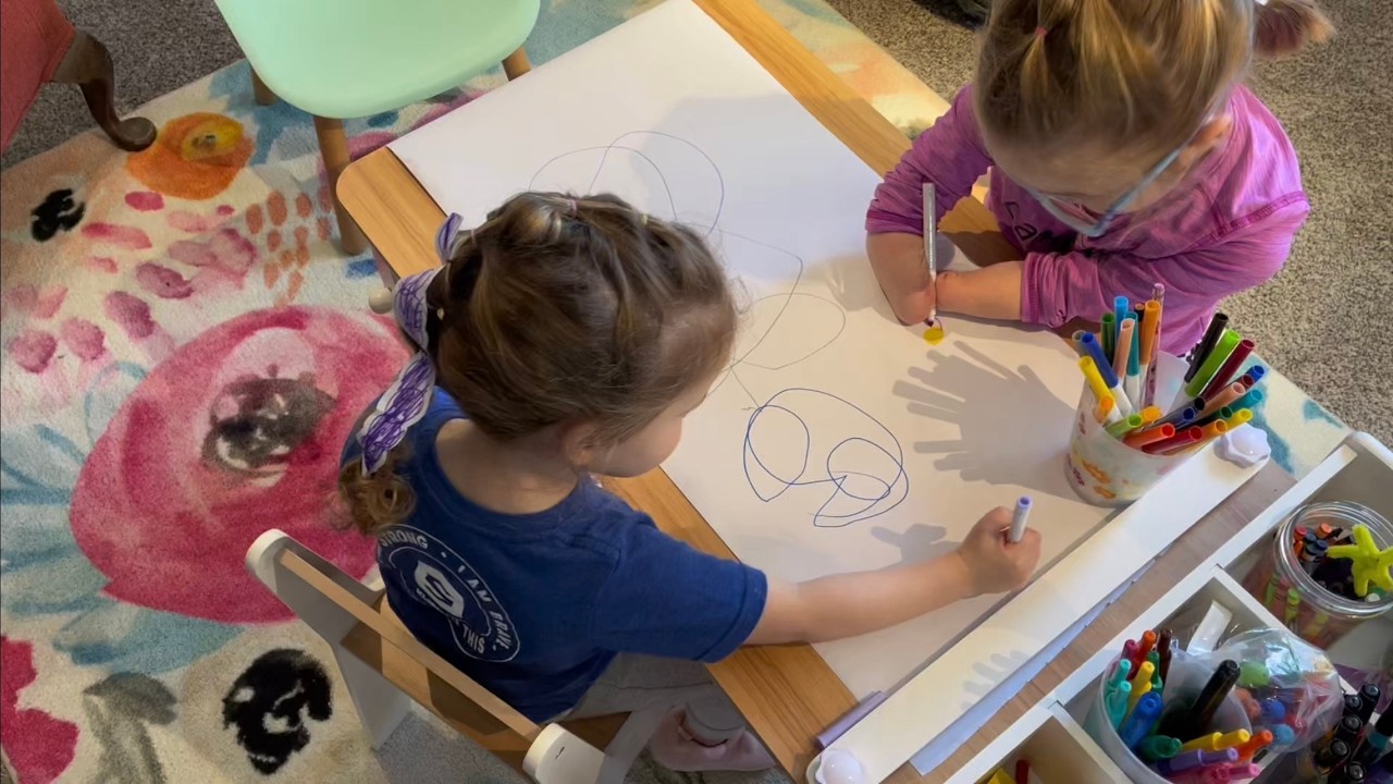 Closer look and review of this kids craft table and chairs weeks after assembly and use