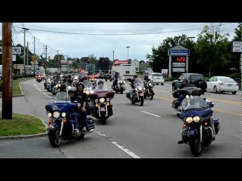 6th annual Brians Ride jockey club Raynham mass. The riders return.