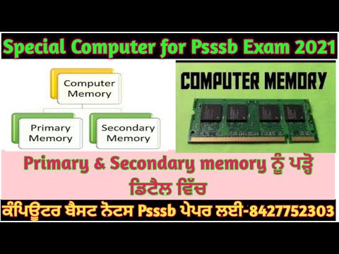 Class-3: Memory & Its types(Part-1)- ਸਪੈਸ਼ਲ ਵੀਡਿਓ PSSSB ਕਲਰਕ ,ਕਲਰਕ (I.T)ਅਤੇ ਪੰਜਾਬ ਪੁਲਿਸ ਦੇ ਪੇਪਰਾਂ ਲਈ