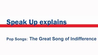 Pop Songs: The Great Song of Indifference