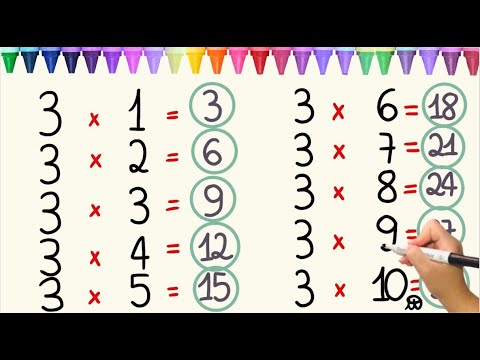 3️⃣ TABELLINA DEL 3: Impariamo a Scrivere e Dire la Tabellina del 3 Per Bambini - Disegna e Colora