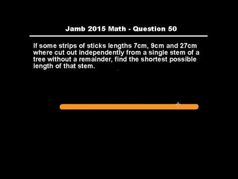 Q50 - JAMB Mathematics 2015 Past Questions and Answers