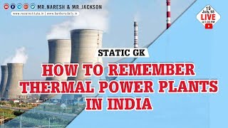 How to remember Thermal Power Plants in India | Static GK | Mr.Naresh & Mr.Jackson