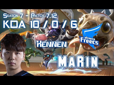 AFs MaRin KENNEN vs RENEKTON Top - Patch 7.12 KR Ranked
