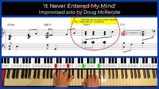 'It Never Entered My Mind' (Improvised piano solo)