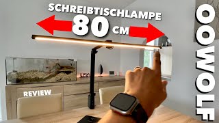 80 cm !! breite XXL Schreibtisch Lampe -  Leicht, flexibel, dimmbar, faltbar... OOWOLF - TEST REVIEW