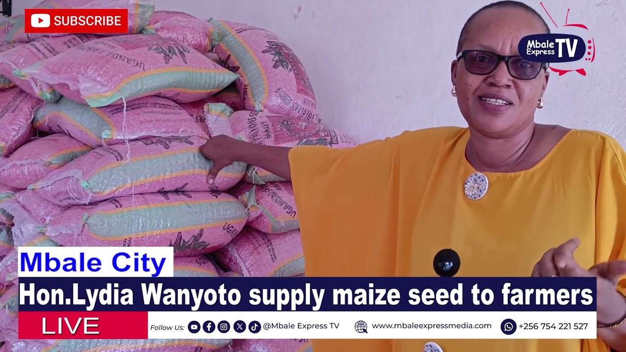 Hon. Lydia Wanyoto distributes maize seed to Mbale Citizens