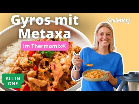 🇬🇷 Gyros mit Metaxasoße & Reis – All In One Thermomix® Rezept! 🍽️🔥