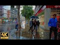 Walking In Heavy Rain London ️ 4K Notting Hill Gate To Kensington
