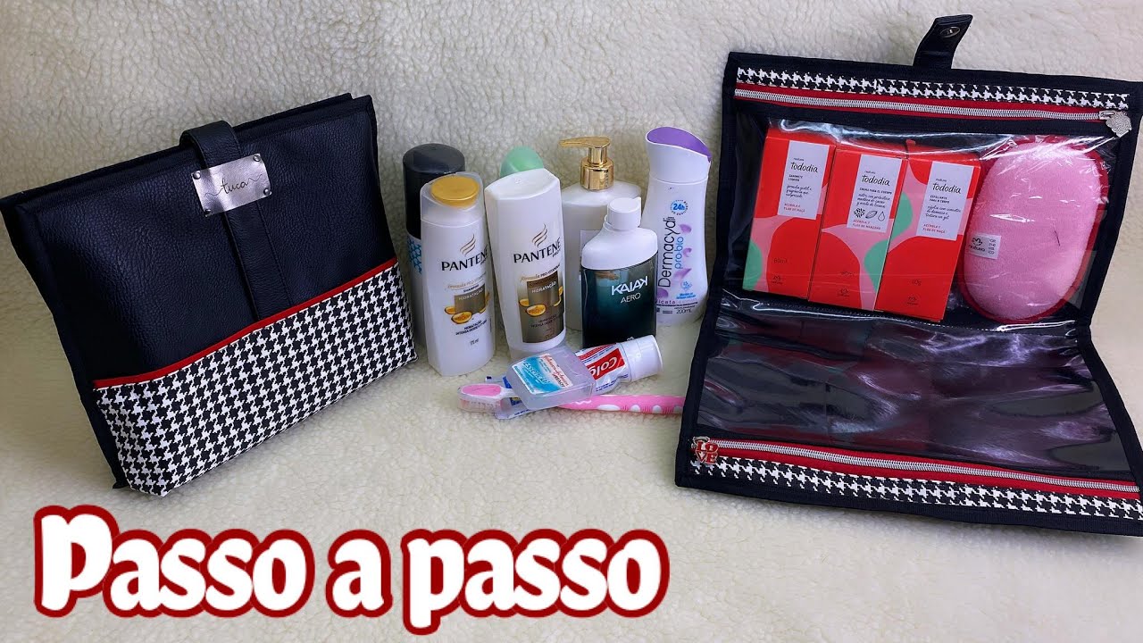 Como fazer NECESSAIRE TWIN (Dupla) com Molde Gratuito - por @tucaensina