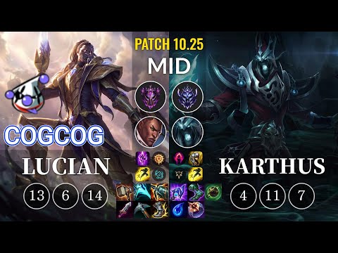 RJ Cogcog Lucian vs Karthus Mid - KR Patch 10.25