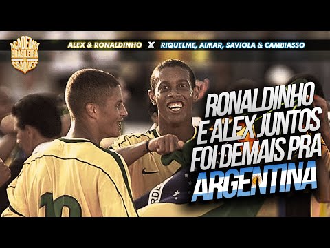 Brasil 4x2 Argentina 2000 - RONALDINHO E ALEX x RIQUELME, AIMAR E SAVIOLA! O puro futebol! #r10