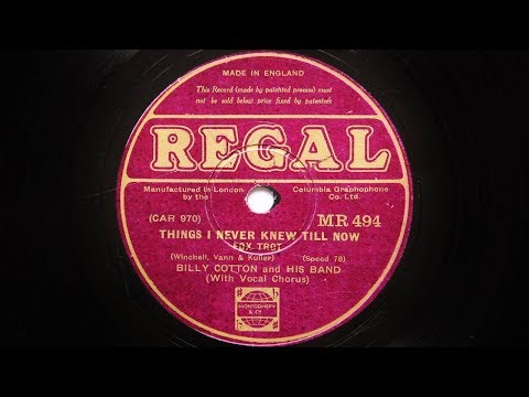 Billy Cotton and His Band – Things I never knew Till Now
