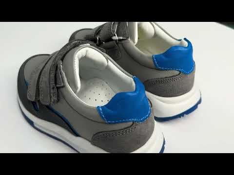 Детские Анатомические кроссовки Ortomedica 24Y20-03 серо-голубые