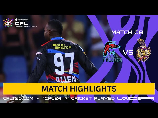 Highlights | Antigua & Barbuda Falcons vs Trinbago Knight Riders | CPL 2024 Highlights | Antigua & Barbuda Falcons vs Trinbago Knight Riders | CPL 2024