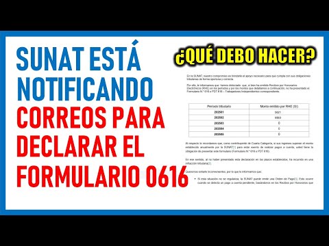 SUNAT is notifying independents of the obligation to file Form 0616.