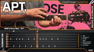 ROSÉ & Bruno Mars - APT. played on Acoustic (Fingerstyle Guitar Cover) TABS Tutorial