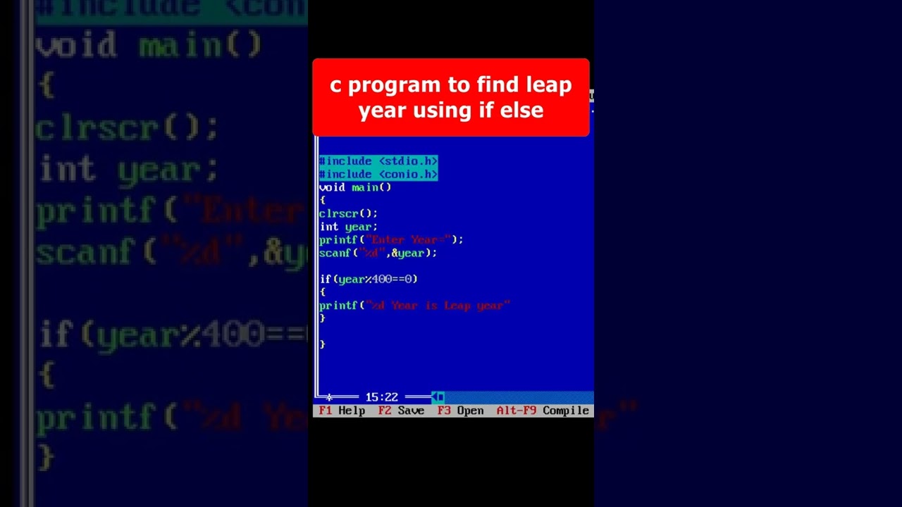 Program to check leap year in C  Part 38 | C Programming #shorts #coding