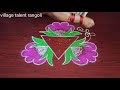 Aadi pandigai padi kolam|easy star kolam 5*3 dots |simple muggulu|Beautiful flower rangoli