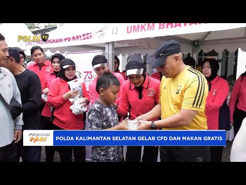 POLDA KALIMANTAN SELATAN GELAR CFD DAN MAKAN GRATIS SAMBUT HARI BHAYANGKARA KE-79