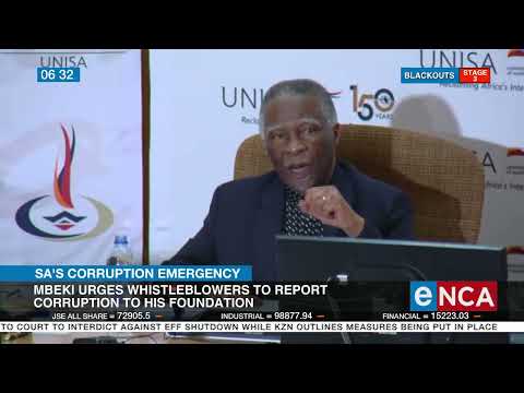 Mbeki urges whistleblowers to report corruption to his found