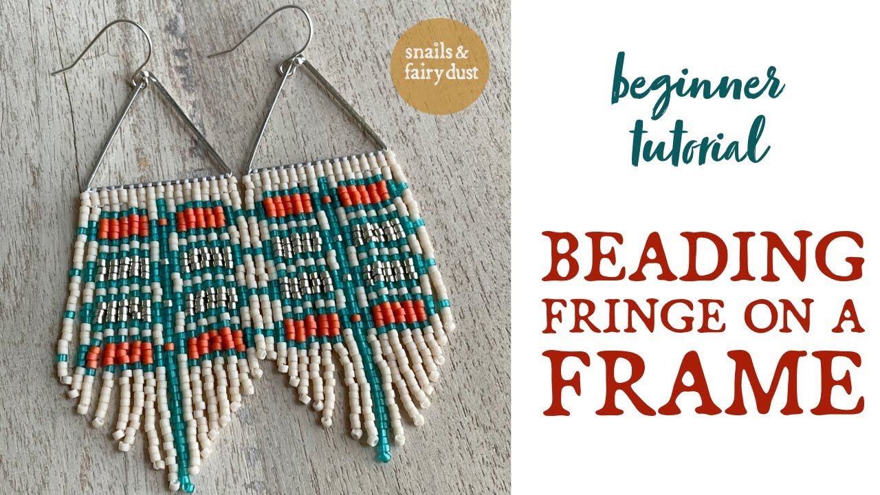 Beaded Fringe Earrings on Triangular Frame - Beginner Beading Tutorial