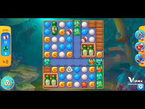 Fishdom. 8791 level no boosters and diamonds. 14 moves