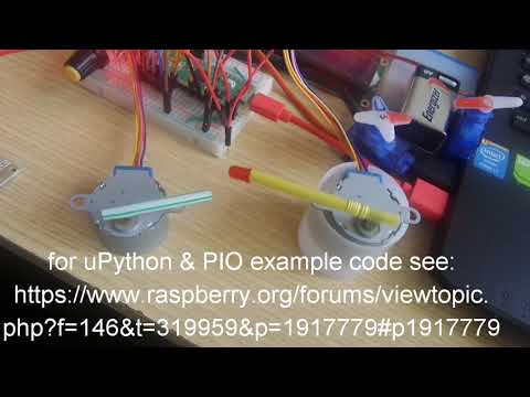 Raspberry Pi Pico uPython+PIO example - Running Multiple Stepper