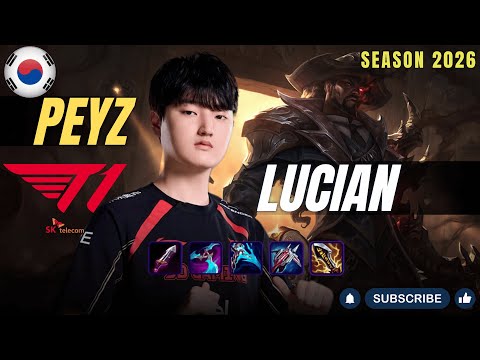 T1 Peyz LUCIAN ADC + T1 Keria MILIO Support DUO - Patch 26.1 KR Ranked | lolrec