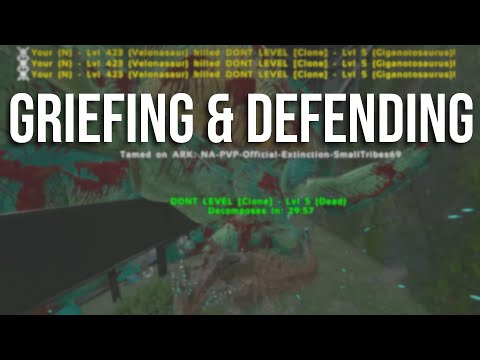 DEFENDING our BREEDING BASE from an AIMBOTTER and GRIEFING - Ark Small Tribes Episode 7