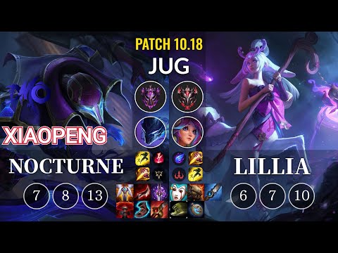 DMO Xiaopeng Nocturne vs Lillia Jungle - KR Patch 10.18
