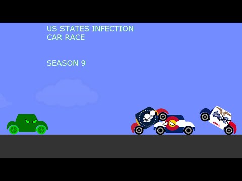 US States Infection Car Race | Country Cars | Algodoo | Season 9