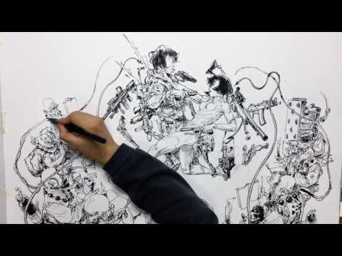 Ghost In The Shell Timelapse by Kim Jung Gi