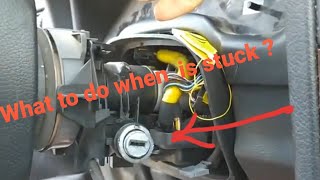 How to remove stuck ignition switch / ignition barrel.