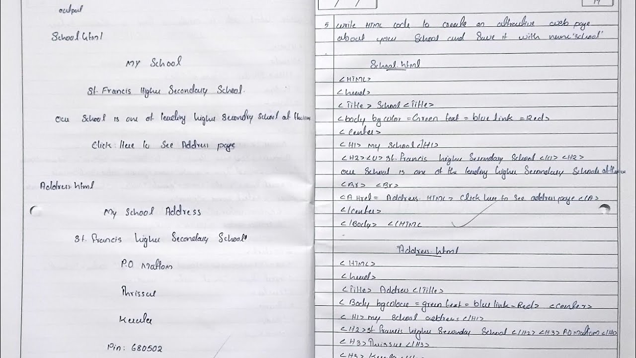 Class12(Plus two)Computer science practical record(HTML,JAVASCRIPT & PHP)Kerala state syllabus#lab