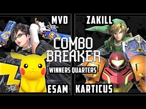 Combo Breaker 2018 Smash 4 - PG | ESAM & PG | MVD Vs. Karticus & ZakiLL -  Wii U Doubles WQ