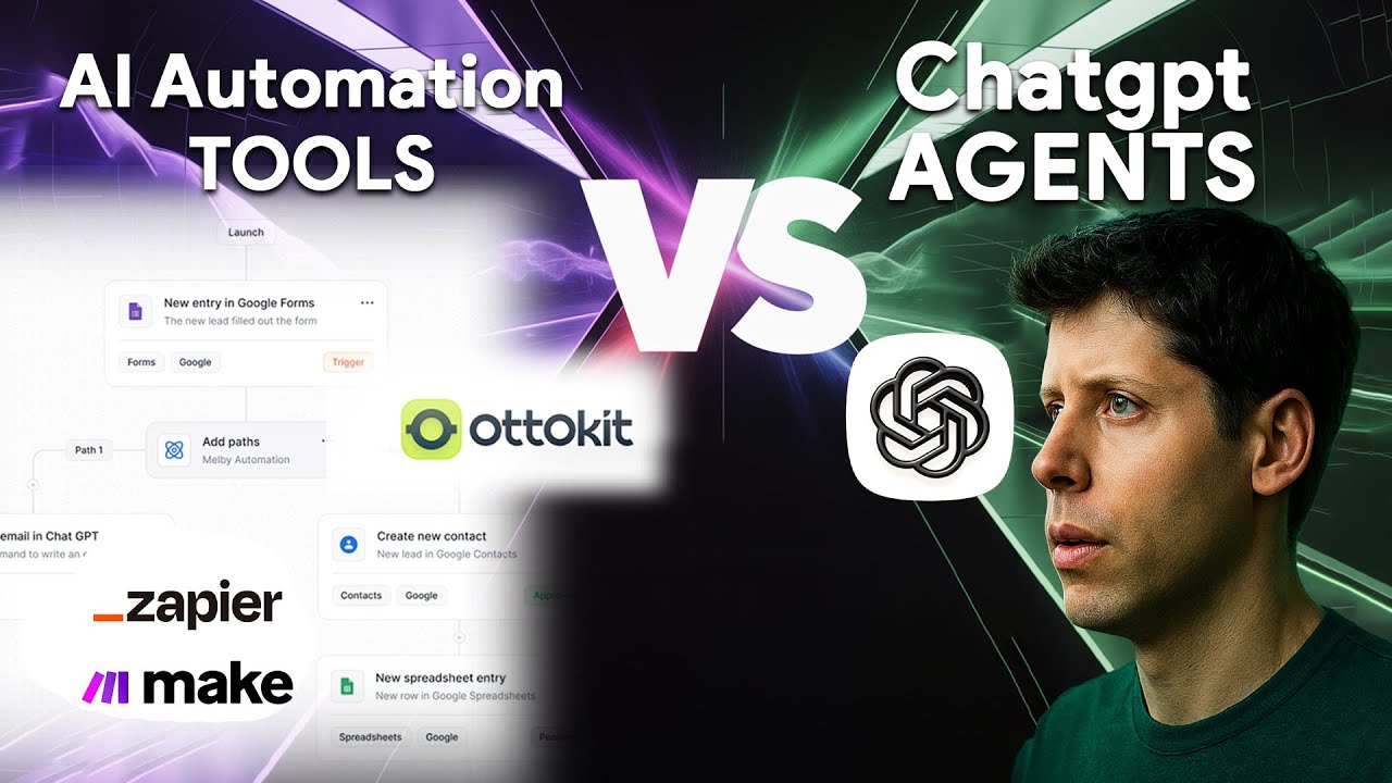 ChatGPT Agents vs Real AI Automation Tools (Zapier, Make & OttoKit Compared)