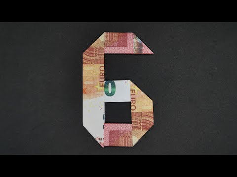 Geldschein falten Zahl 6 Sechs - Geldgeschenk zum Geburtstag