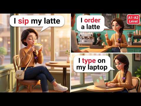 毎日英語を話そう：カフェ英会話フレーズ | 初心者向けシャドーイング練習 | A1-A2 (Speak English Every Day: Cafe English Sentences | Shadowing Practice for Beginners | A1-A2)