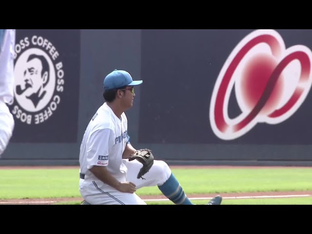 【ファーム】守備でもアピール!! ファイターズ・有薗直輝 強烈な打球をナイスキャッチ!! 2025年7月1日 北海道日本ハムファイターズ 対 オイシックス新潟アルビレックスBC