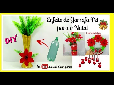 Enfeite de NATAL de GARRAFA PET - fácil - Enfeite Natalino #Reciclaje con botella #Navidad - Natal