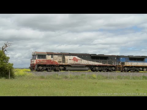 SCT 5PM9 Quad Locos, Containers & Boxcars Freight Train - PoathTV Australian Railways