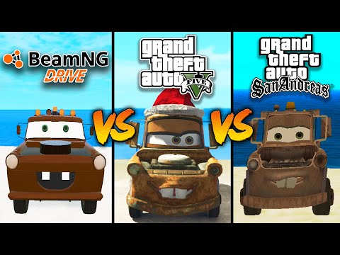 GTA San Andreas Tow Mater VS GTA 5 Tow Mater VS BeamNG Drive Tow Mater - WHO IS BEST?