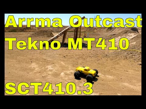 Arrma Outcast, Tekno MT410, SCT410.3 Monster Truck Conversion - Bashing, Fixing, and Jumping