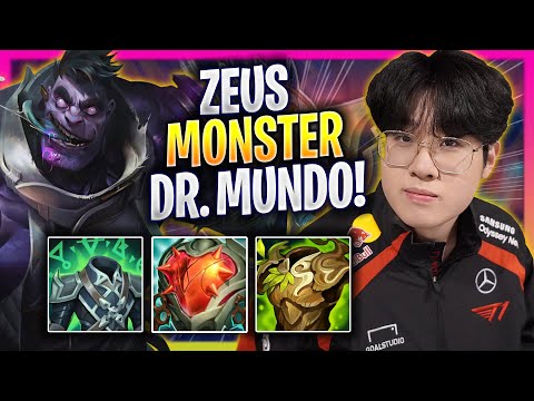 ZEUS IS A MONSTER WITH DR. MUNDO! - T1 Zeus Plays Dr. Mundo TOP vs Rumble! | Season 2024