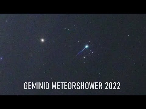 Geminid meteor shower 2022 - over 60 meteors in real time - Geminiden 2022