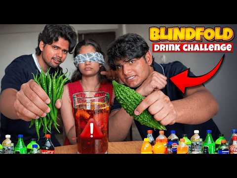 Blindfold drink challenge with siblings 😨